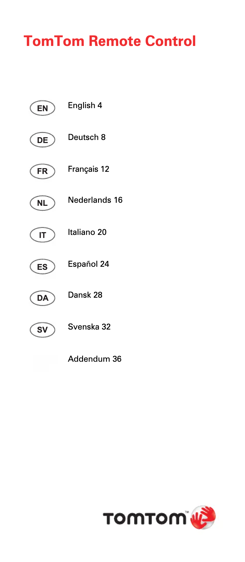 Página 1 del manual Manual de usuario TomTom Remote Control