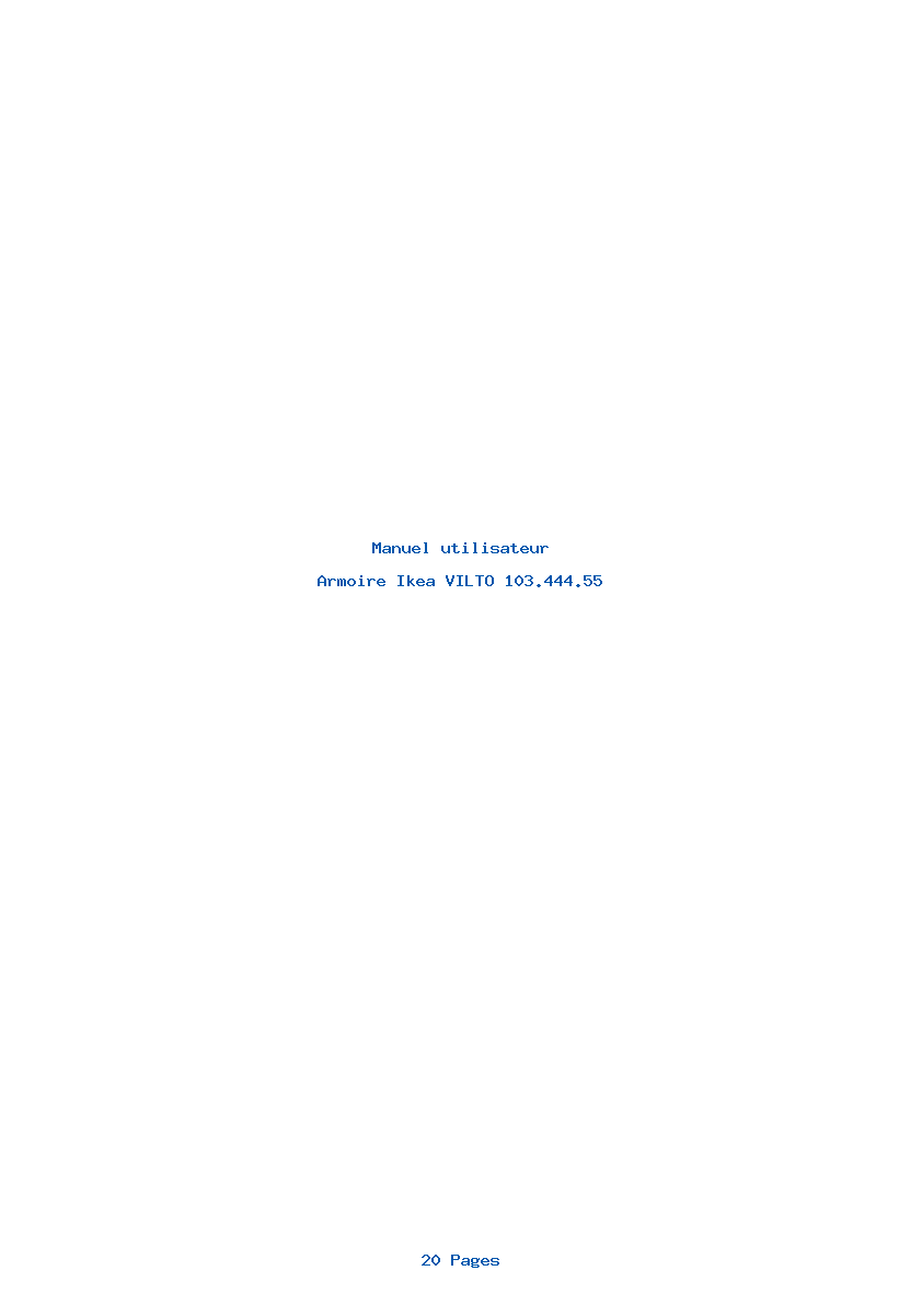 Page 1 de la notice Manuel utilisateur Ikea VILTO 103.444.55
