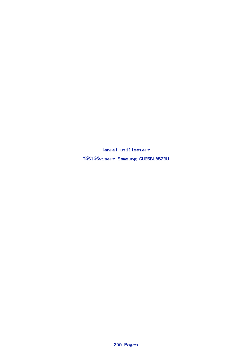 Page 1 de la notice Manuel utilisateur Samsung GU65BU8579U