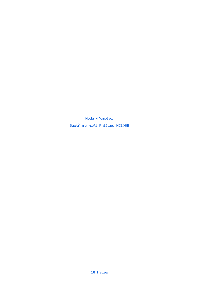 Page 1 de la notice Mode d'emploi Philips MC108B