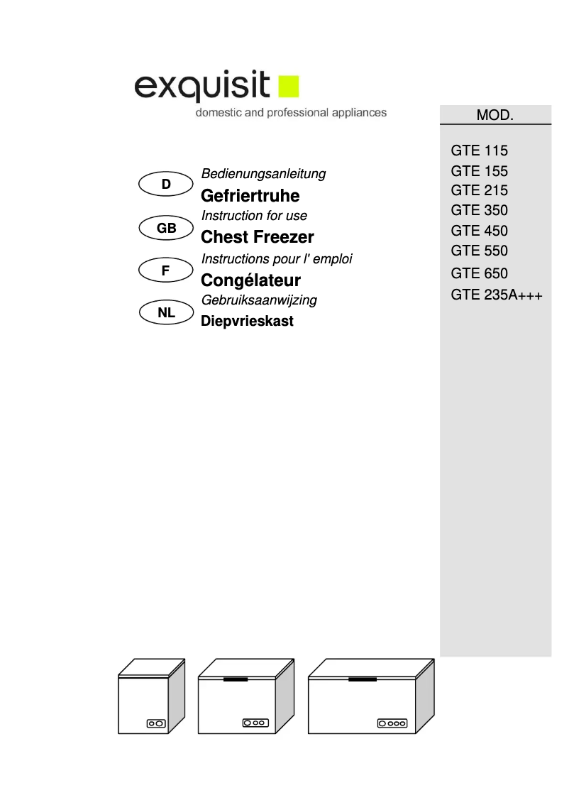 Page 1 de la notice Manuel utilisateur Exquisit GTE 235 A+++