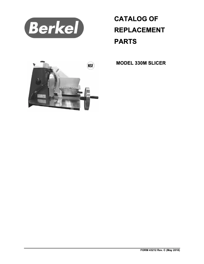 Page 1 de la notice Catalogue Berkel 330M