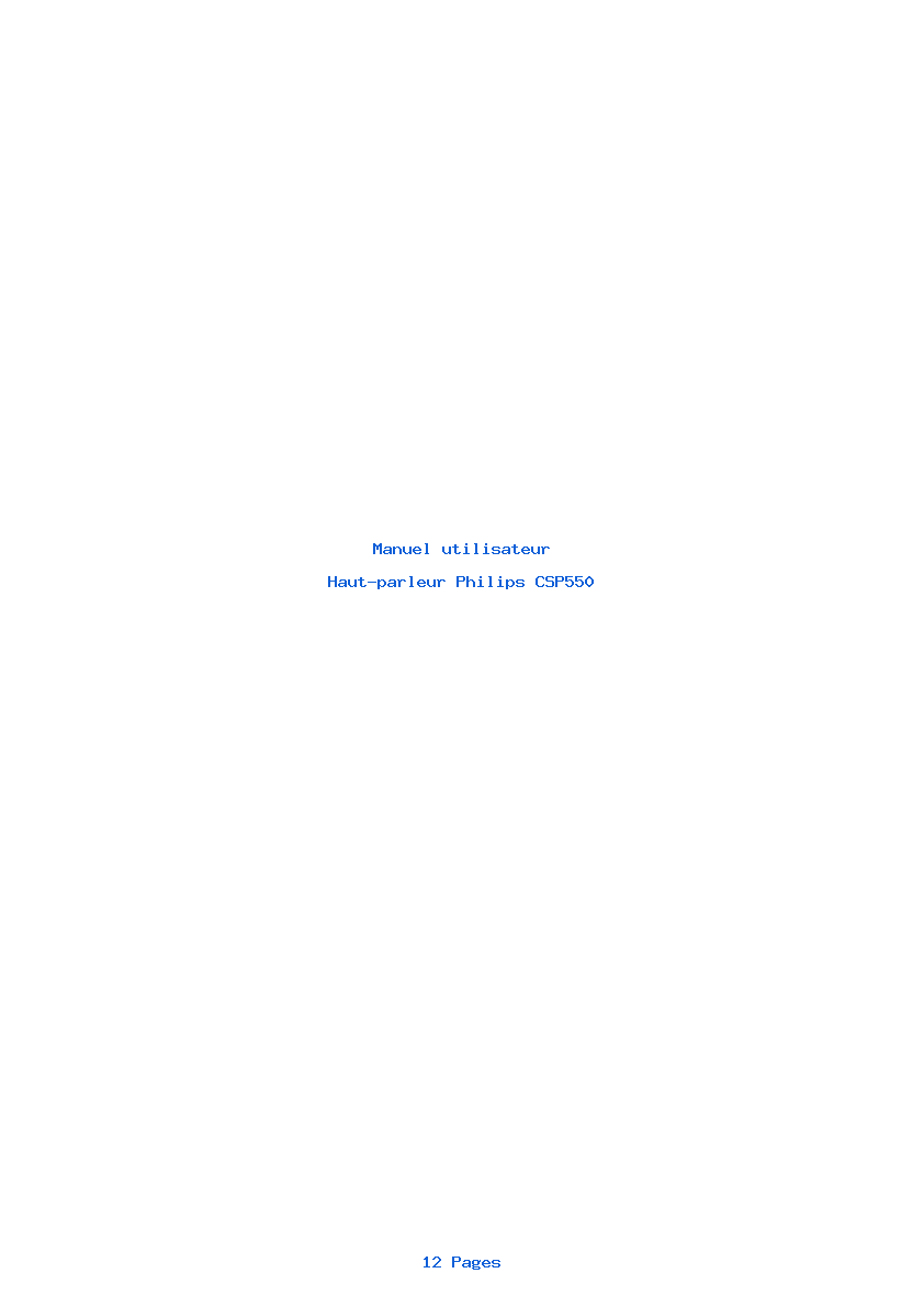 Page 1 de la notice Manuel utilisateur Philips CSP550