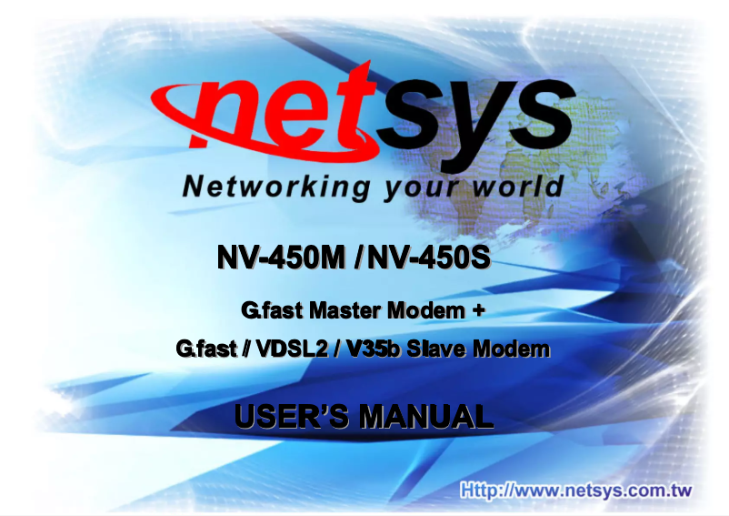 Page 1 de la notice Manuel utilisateur Netsys NV-450M/S