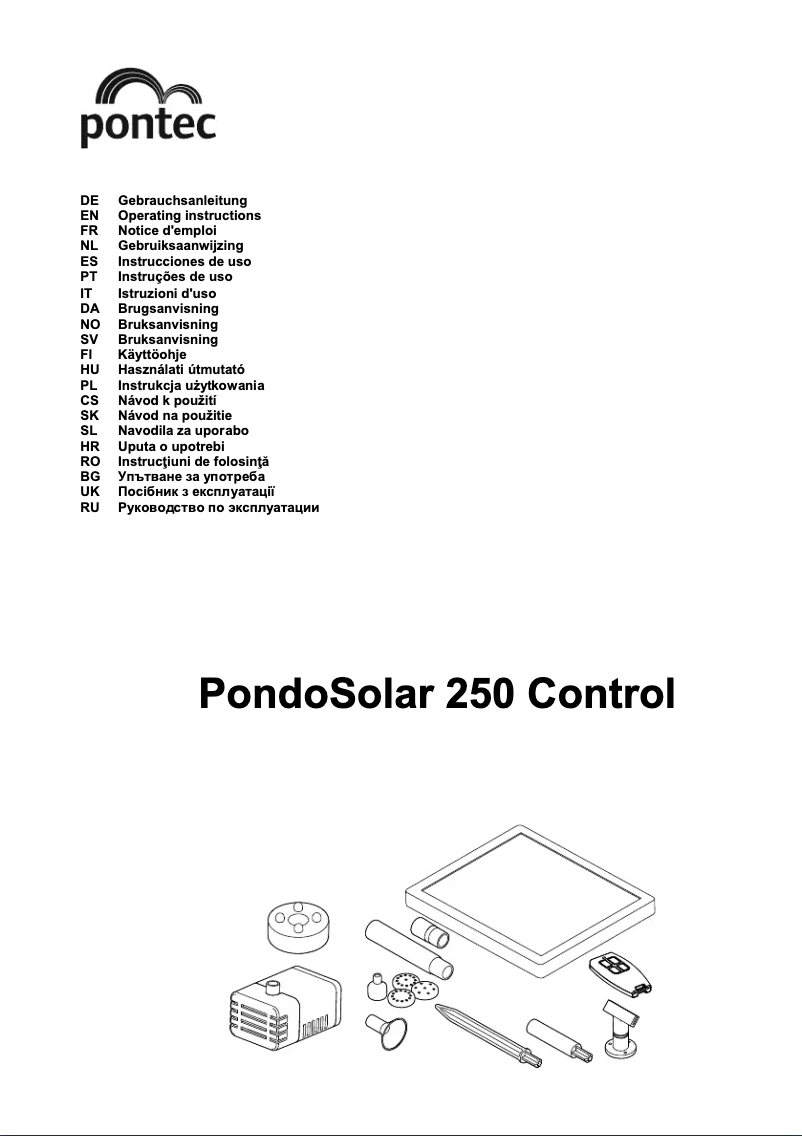 Página 1 del manual Manual de usuario Pontec PondoSolar 250 Control