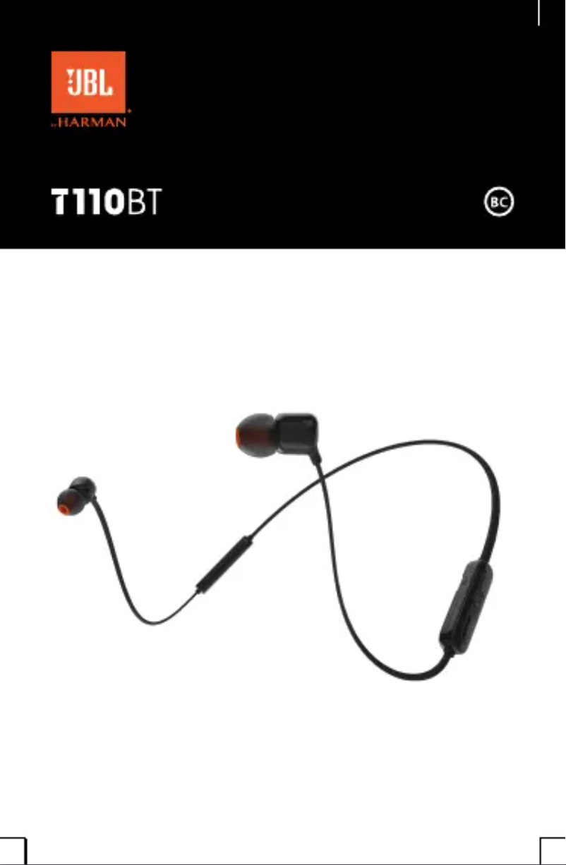 Page 1 de la notice Manuel utilisateur JBL T110BT