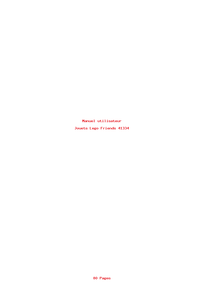 Page 1 de la notice Manuel utilisateur Lego Friends 41334