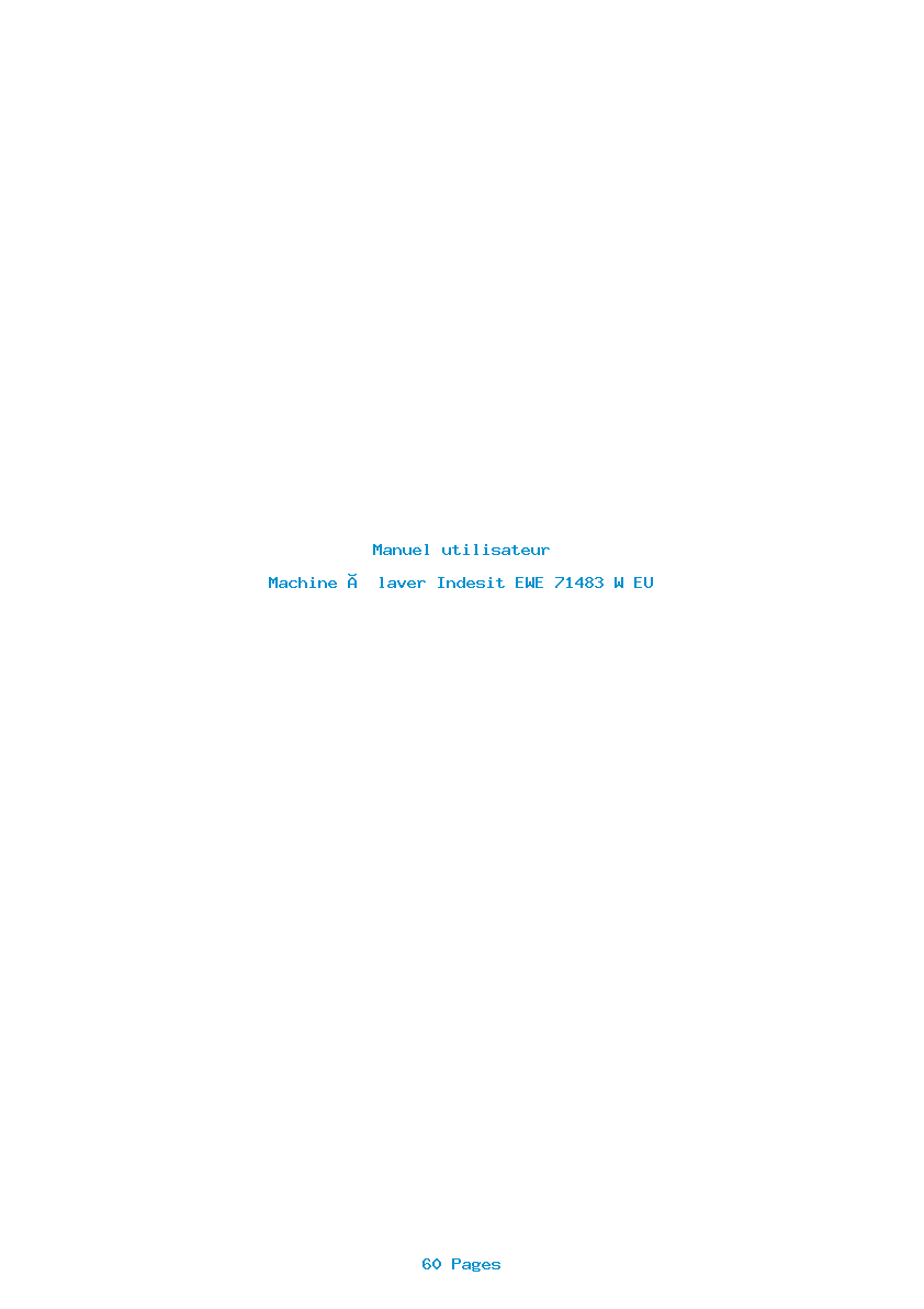 Page 1 de la notice Manuel utilisateur Indesit EWE 71483 W EU