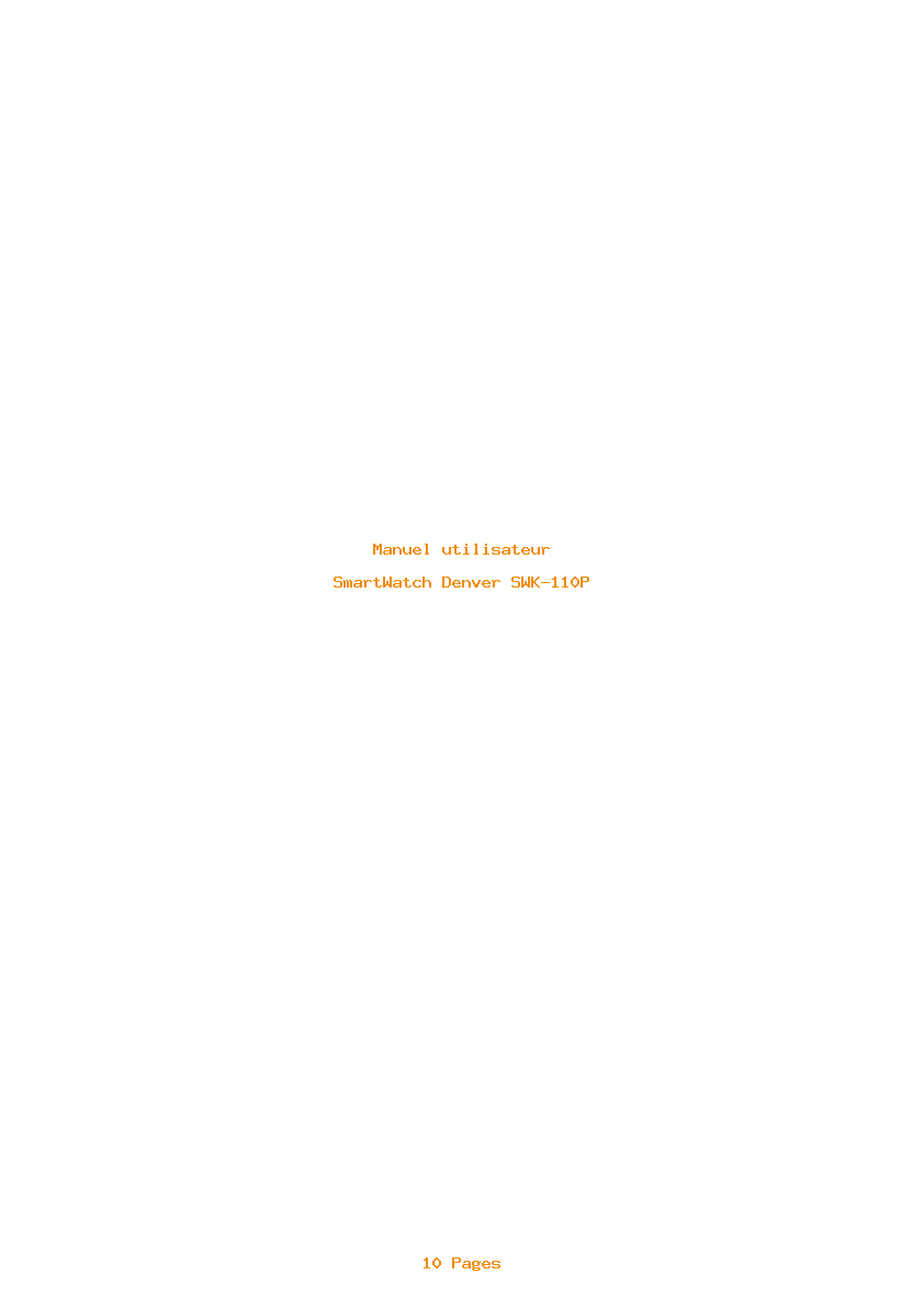 Page 1 de la notice Manuel utilisateur Denver SWK-110P