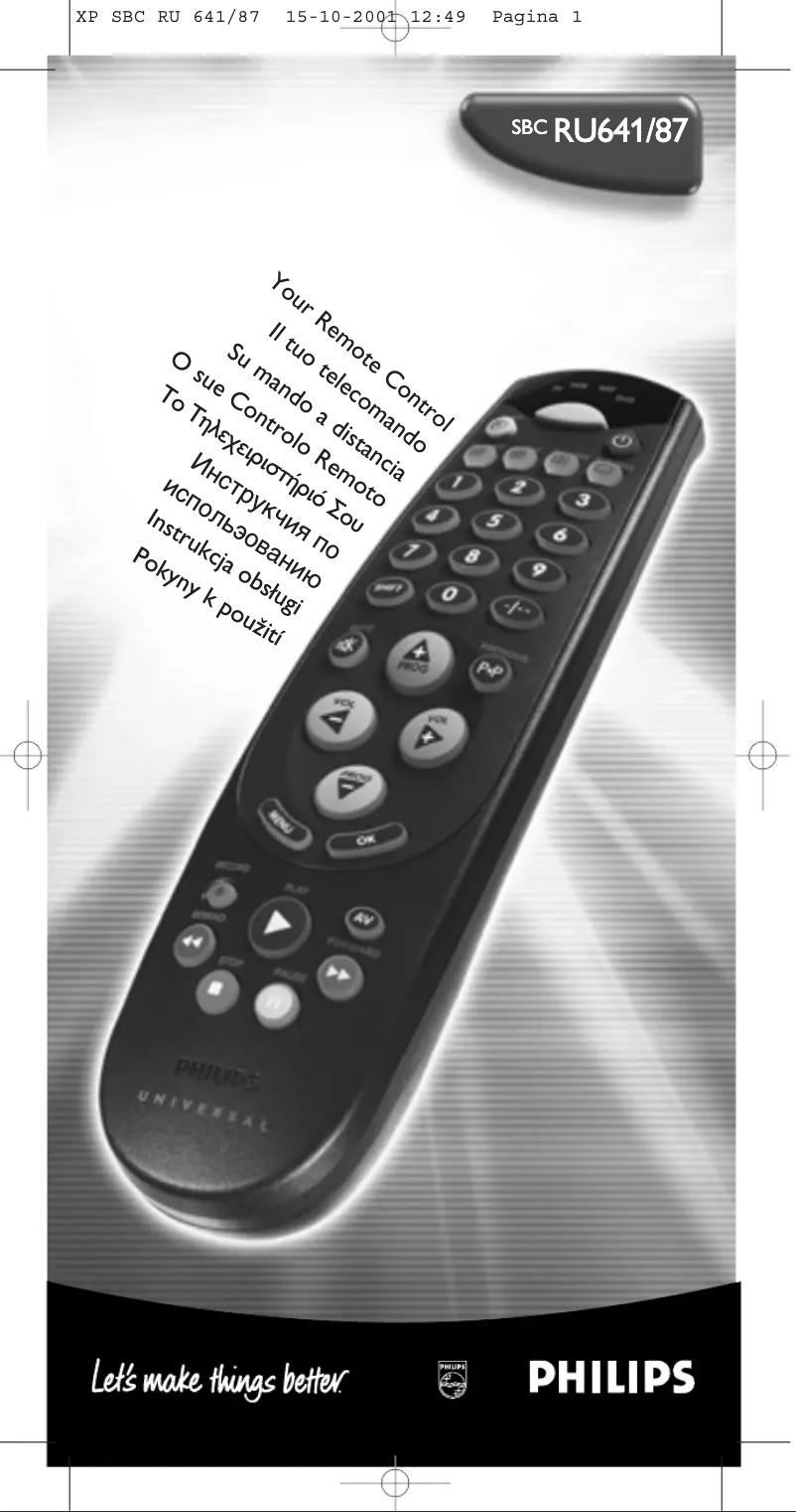 Page n°1 - Manuel utilisateur Philips SBC RU 641
