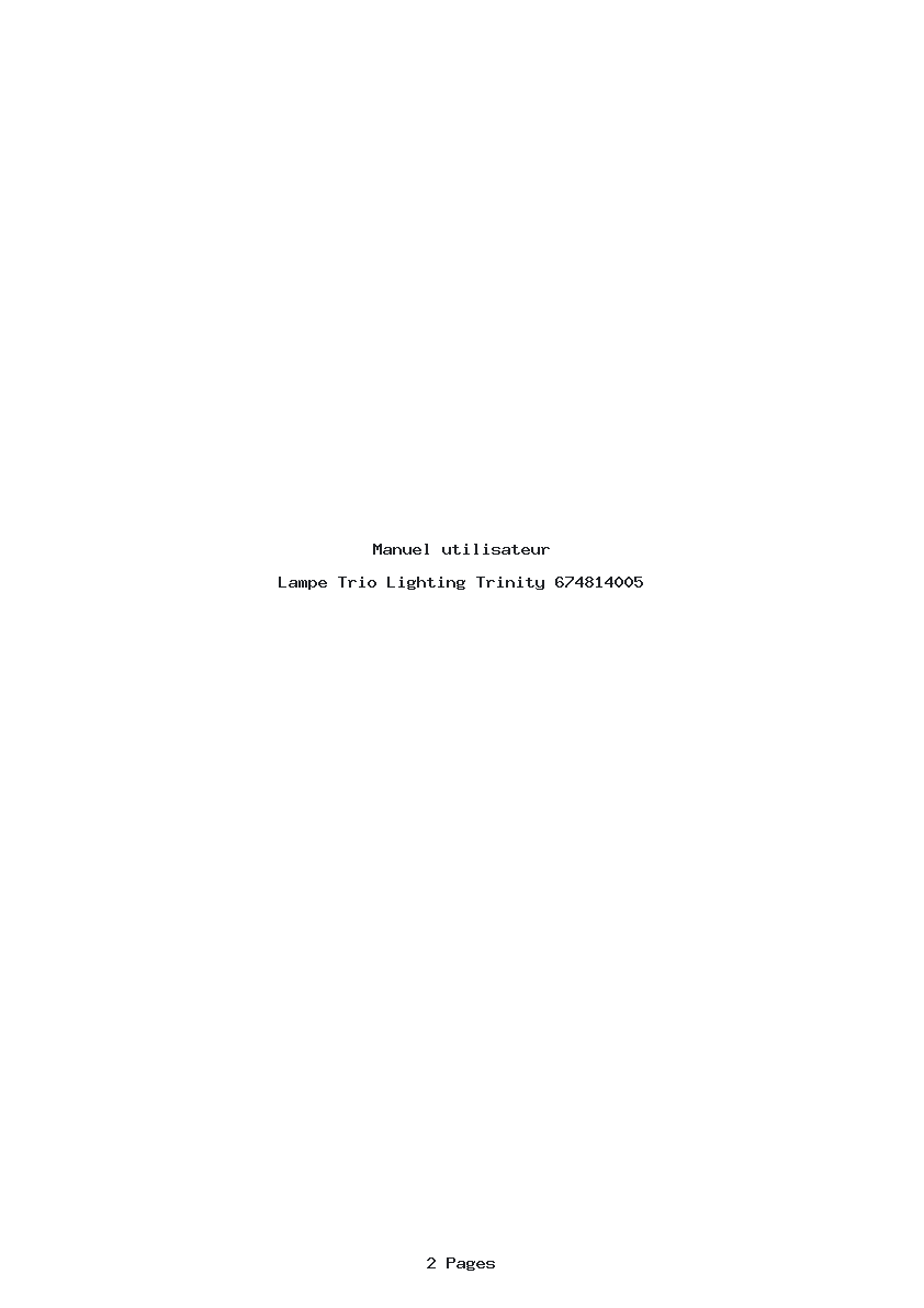 Page 1 de la notice Manuel utilisateur Trio Lighting Trinity 674814005