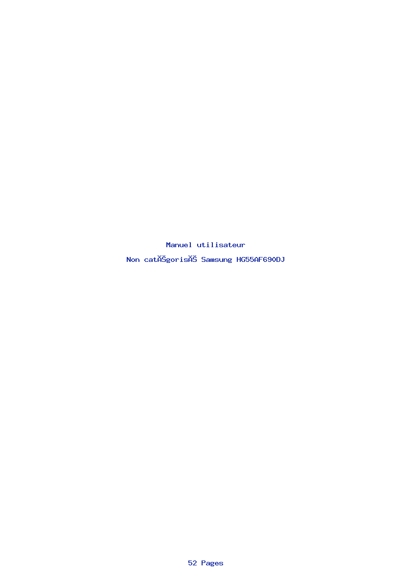 Page 1 de la notice Manuel utilisateur Samsung HG55AF690DJ