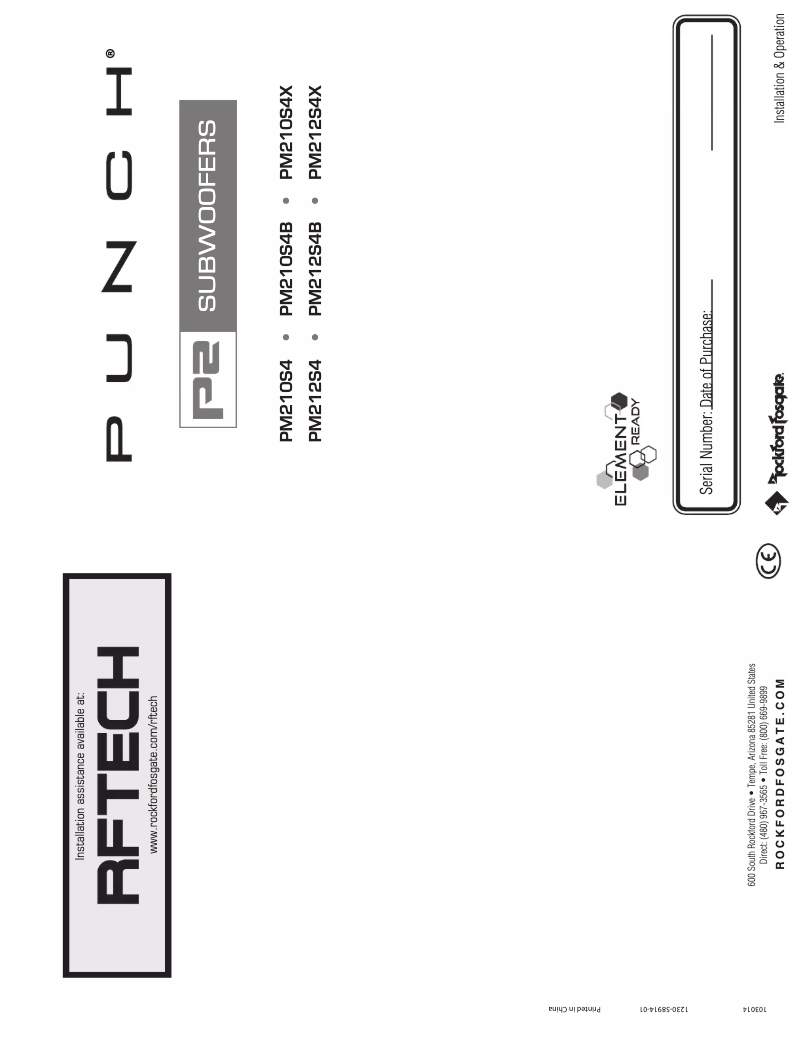 Página 1 del manual Manual de usuario Rockford Fosgate Punch Marine PM210S4X