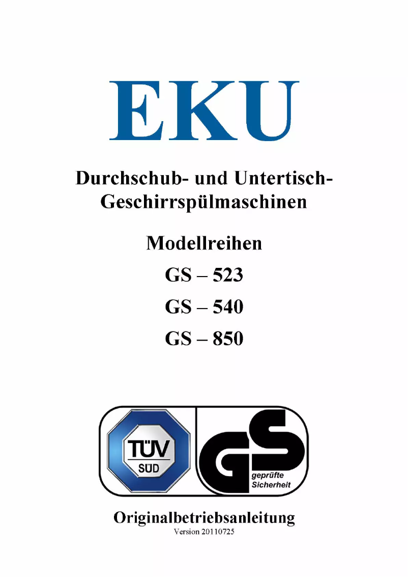 Page 1 de la notice Manuel utilisateur EKU GS-523