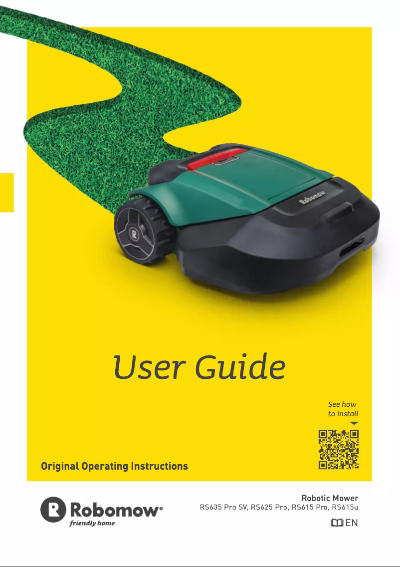 Page 1 de la notice Manuel utilisateur Robomow RS625 Pro