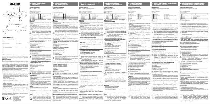 Page 1 de la notice Manuel utilisateur Acme Made VRB01RC