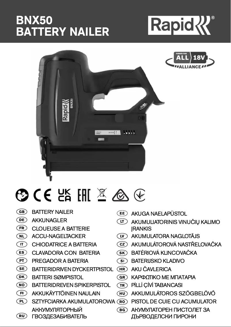 Page 1 of the manual User Manual Rapid BNX50