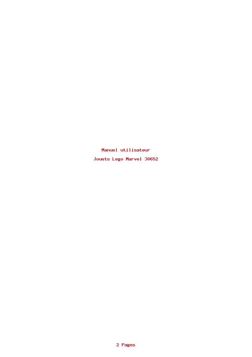 Page 1 de la notice Manuel utilisateur Lego Marvel 30652