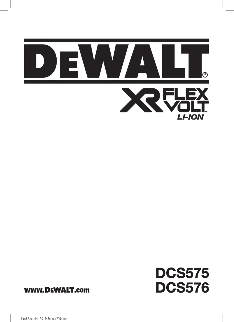 Page 1 de la notice Manuel utilisateur DeWalt DCS576