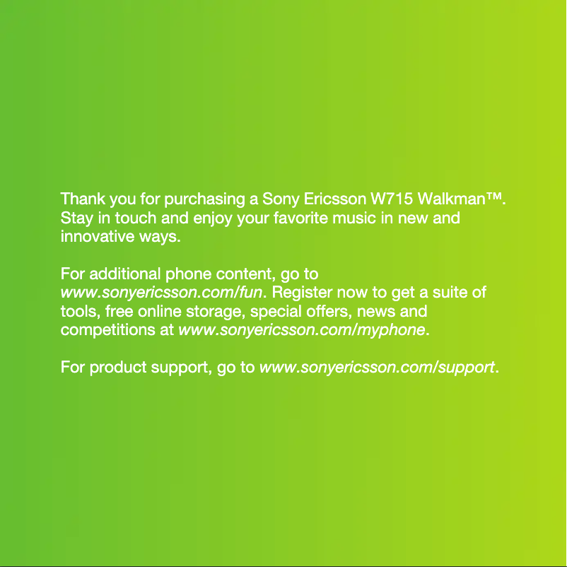 Page n°1 - Manuel utilisateur Sony W715