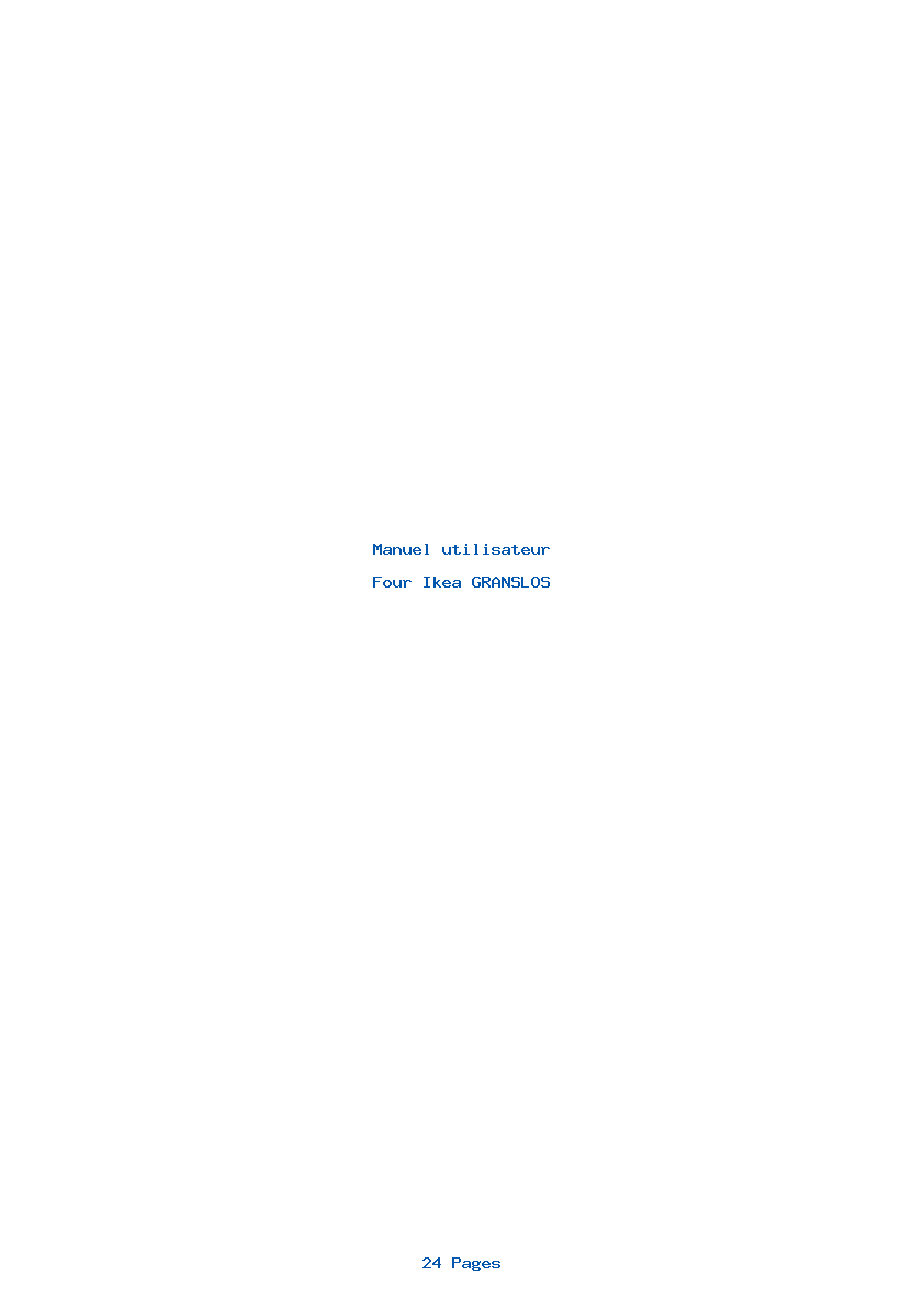 Page 1 de la notice Manuel utilisateur Ikea GRANSLOS