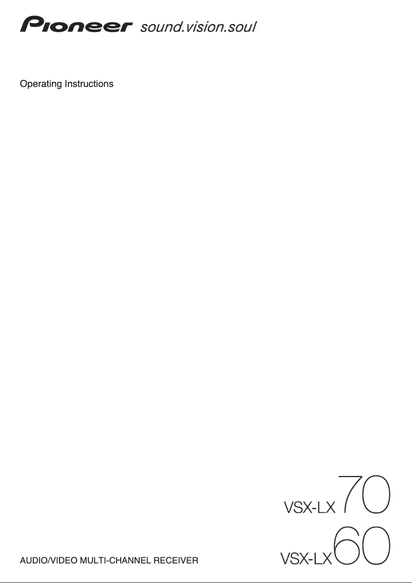 Page 1 de la notice Manuel utilisateur Pioneer VSX-LX70