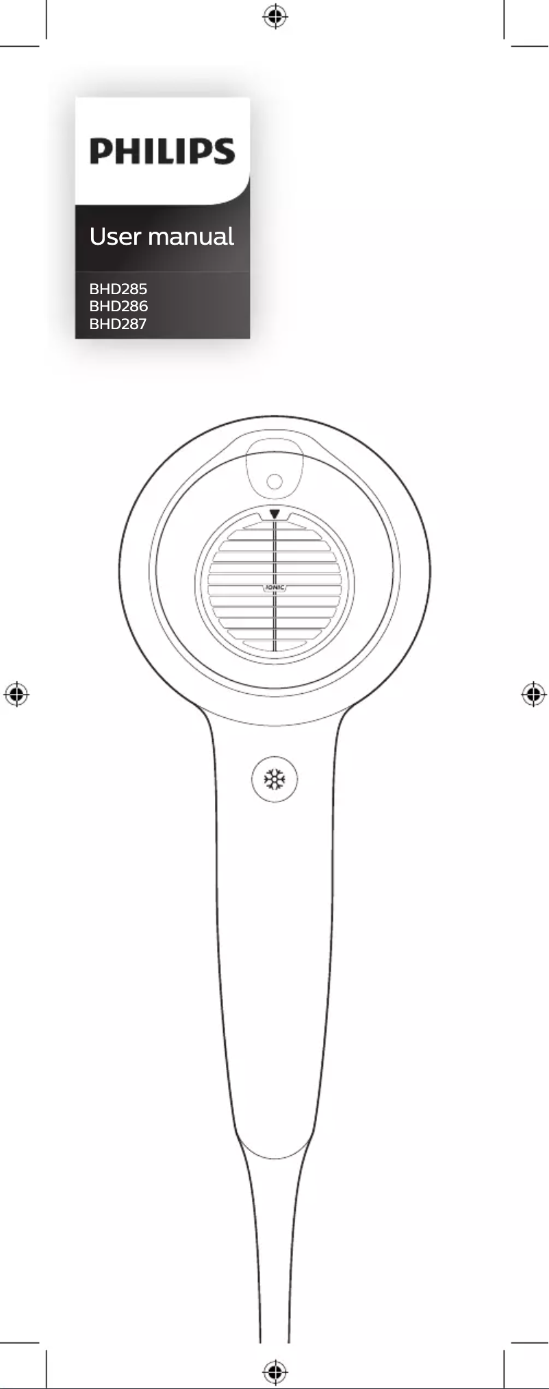 Image de la première page du manuel de l'appareil DryCare Prestige SenseIQ BHD287