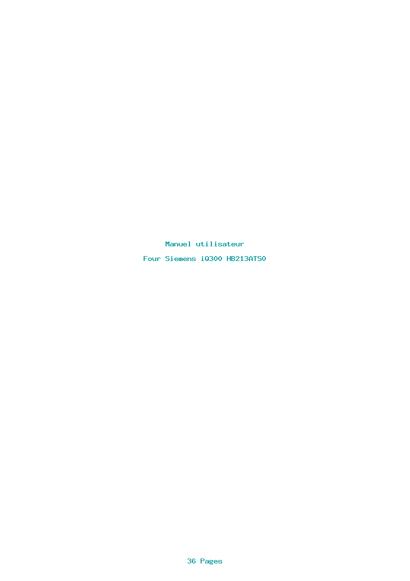 Page 1 de la notice Manuel utilisateur Siemens iQ300 HB213ATS0