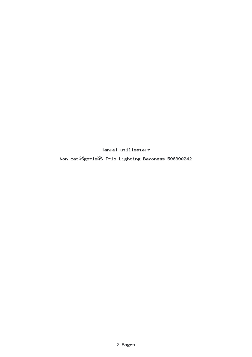 Page 1 de la notice Manuel utilisateur Trio Lighting Baroness 508900242