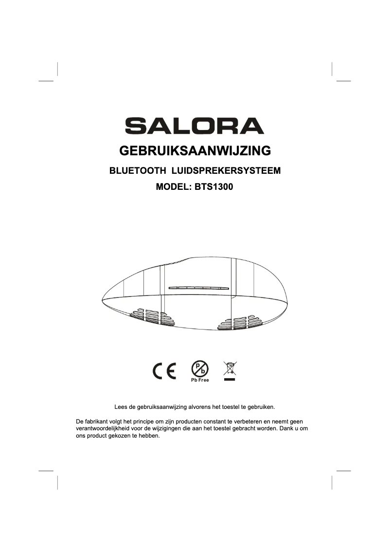 Page 1 de la notice Manuel utilisateur Salora BTS1300