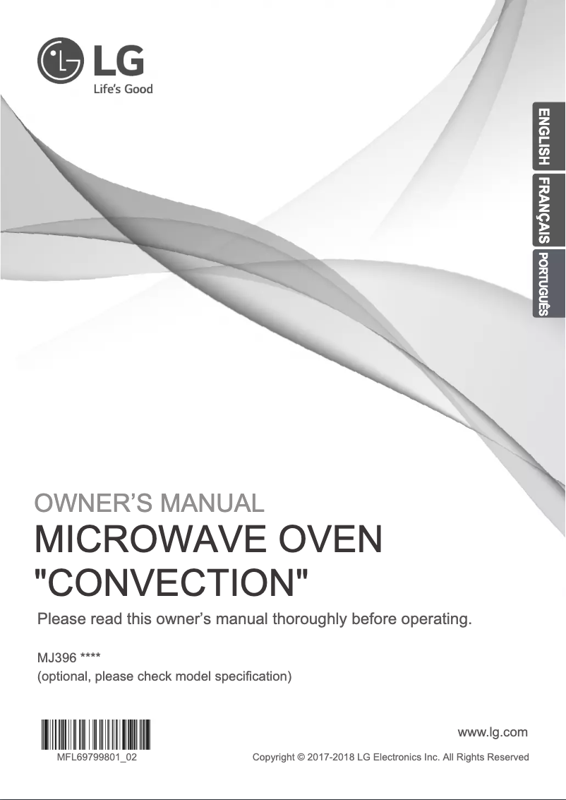 Page 1 de la notice Manuel utilisateur LG MJ3965ACS
