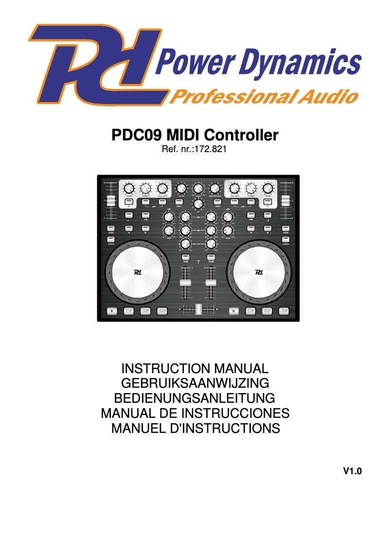 Page 1 de la notice Manuel utilisateur Power Dynamics PDC-09