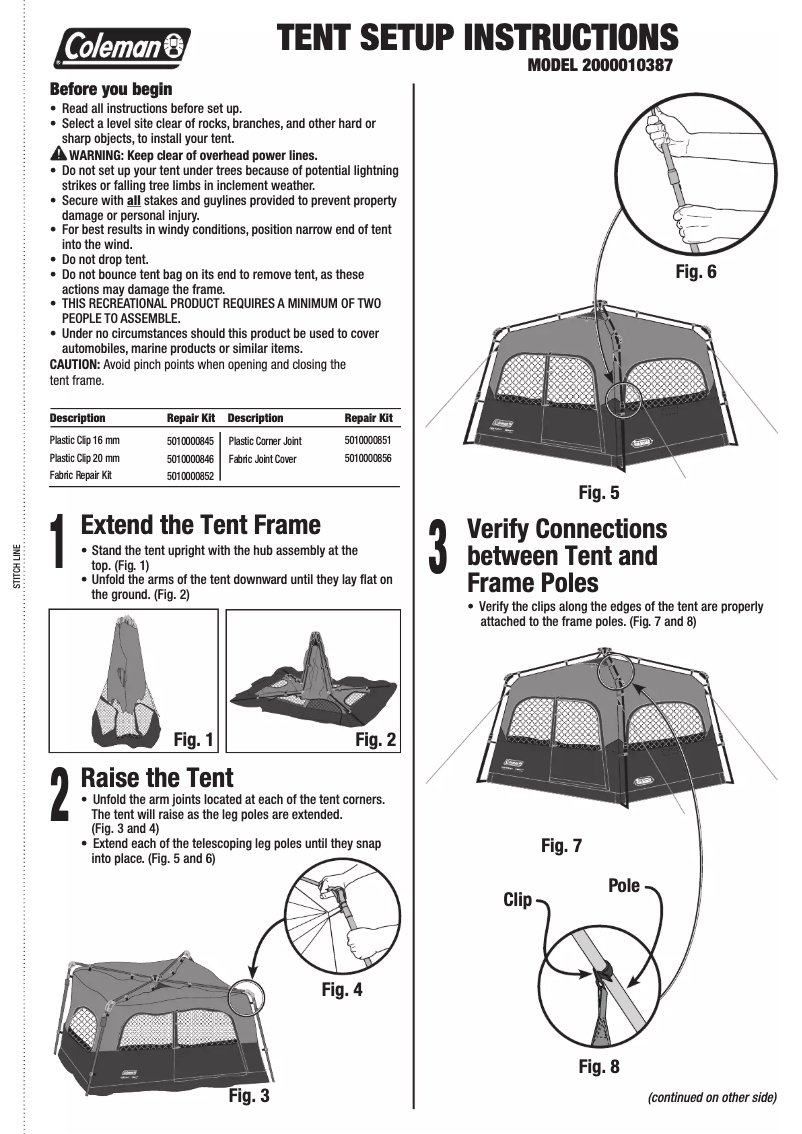 Page 1 of the manual User Manual Coleman Instant Up 3P