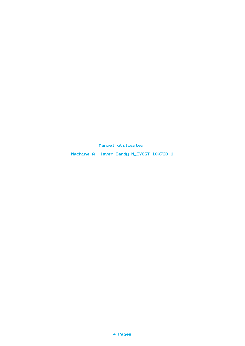 Page 1 de la notice Manuel utilisateur Candy M_EVOGT 10072D-U