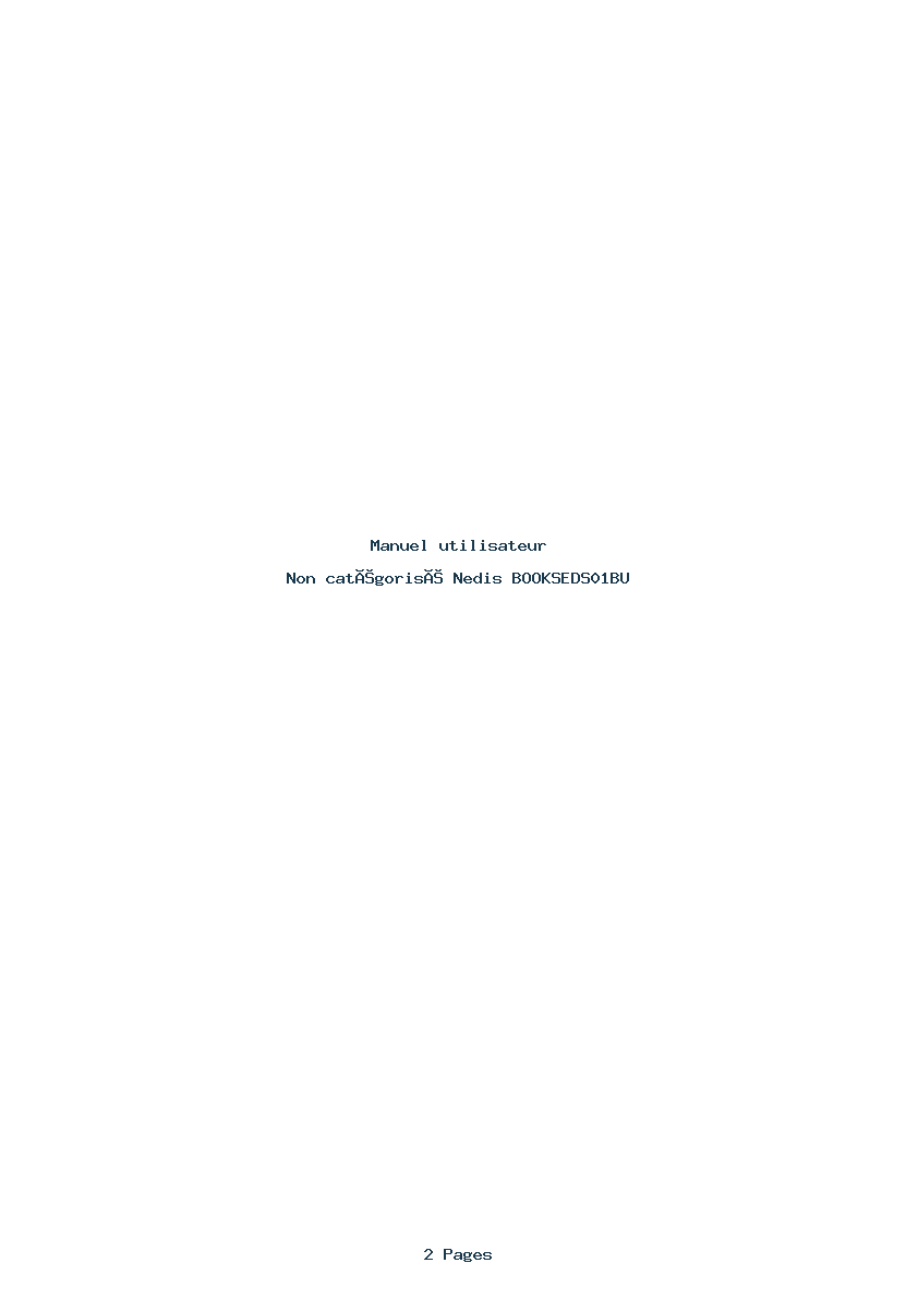 Page 1 de la notice Manuel utilisateur Nedis BOOKSEDS01BU