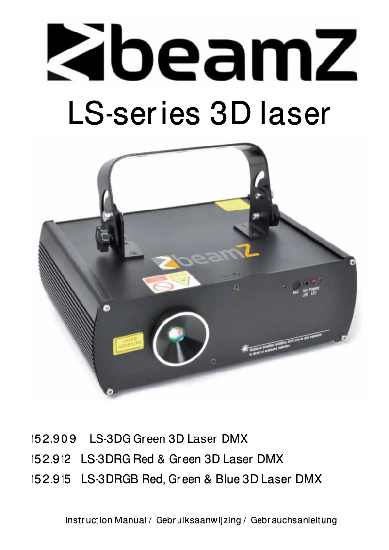Page 1 de la notice Manuel utilisateur BeamZ LS3DRGB
