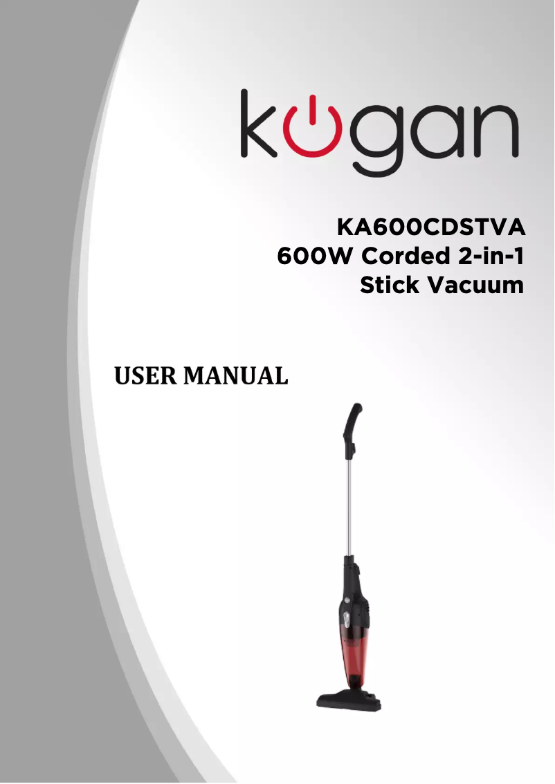 Page 1 of the manual User Manual Kogan 2 in 1 Corded 600W