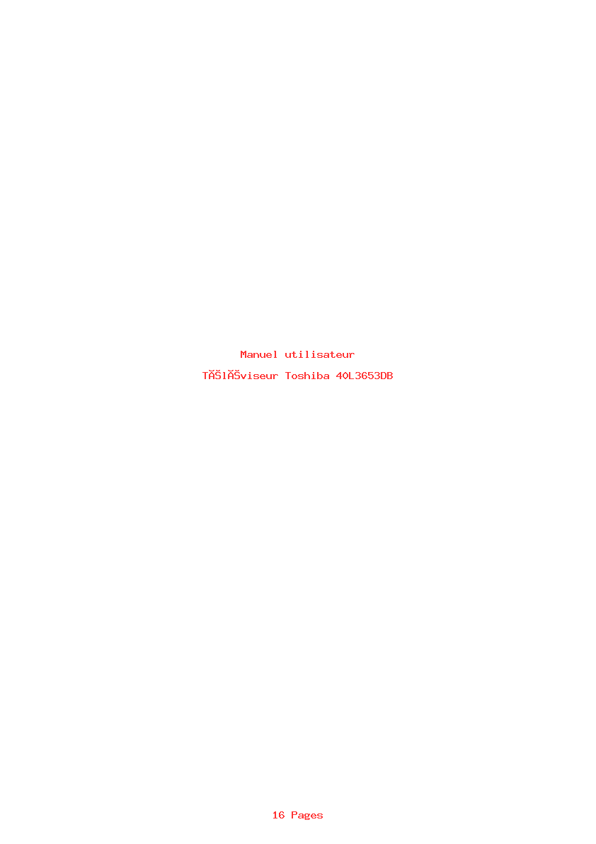Page 1 de la notice Manuel utilisateur Toshiba 40L3653DB