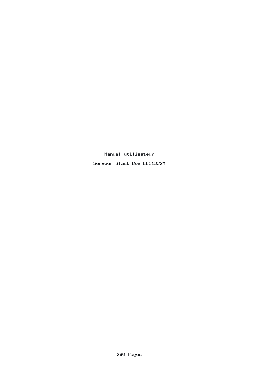Page 1 de la notice Manuel utilisateur Black Box LES1332A