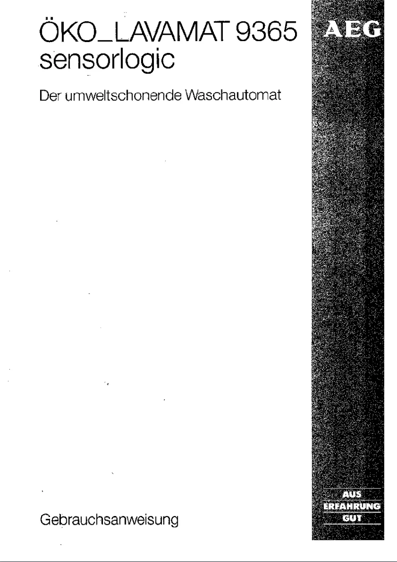 Page 1 de la notice Manuel utilisateur AEG Lavamat 9365