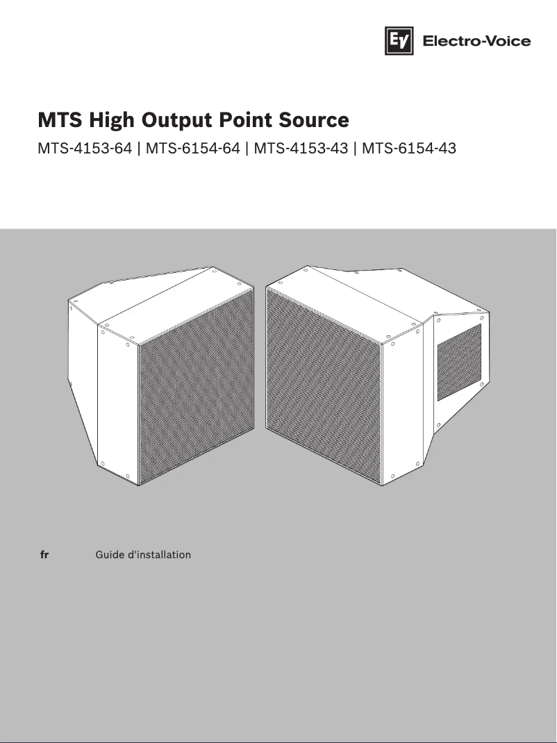 Page 1 de la notice Manuel utilisateur Electro-Voice MTS-6154