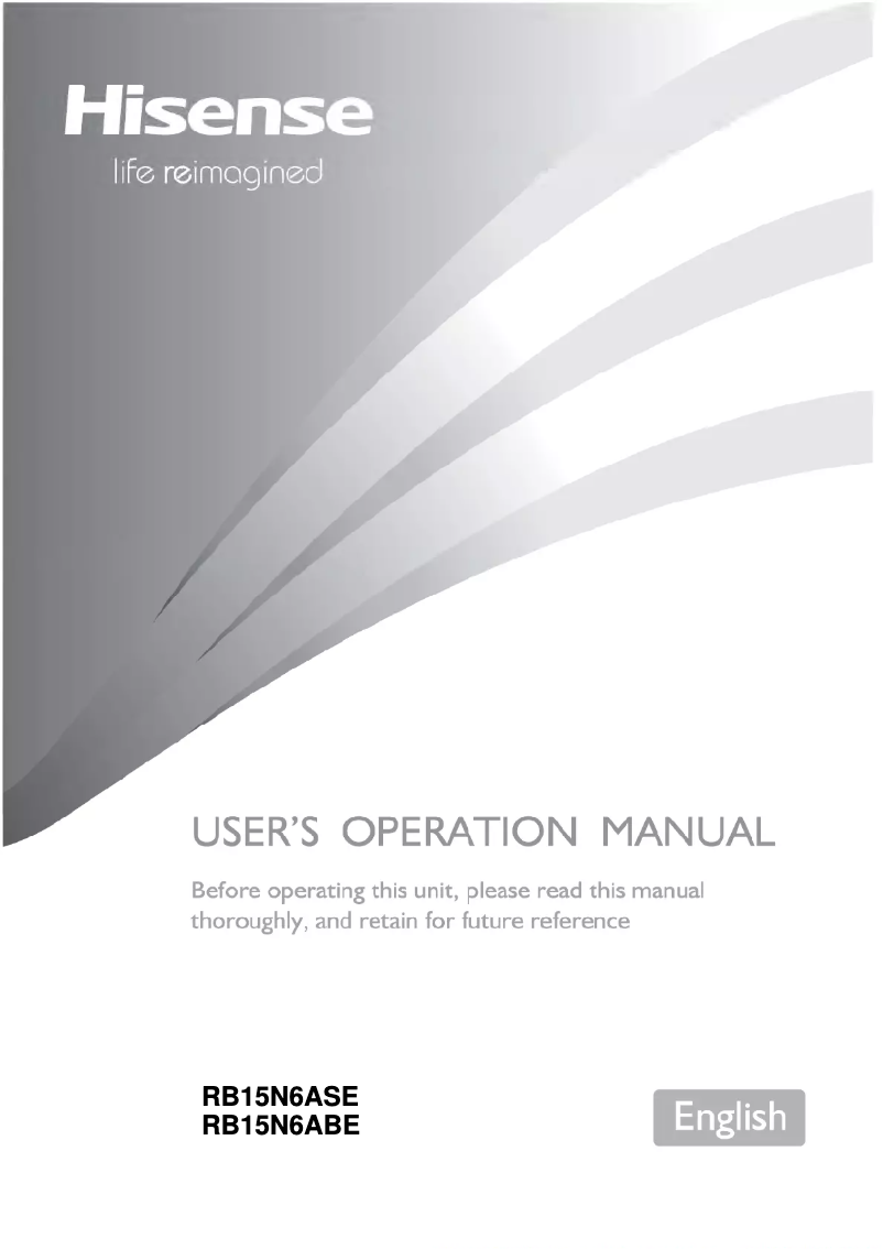 Page 1 de la notice Manuel utilisateur Hisense RB15N6AWE