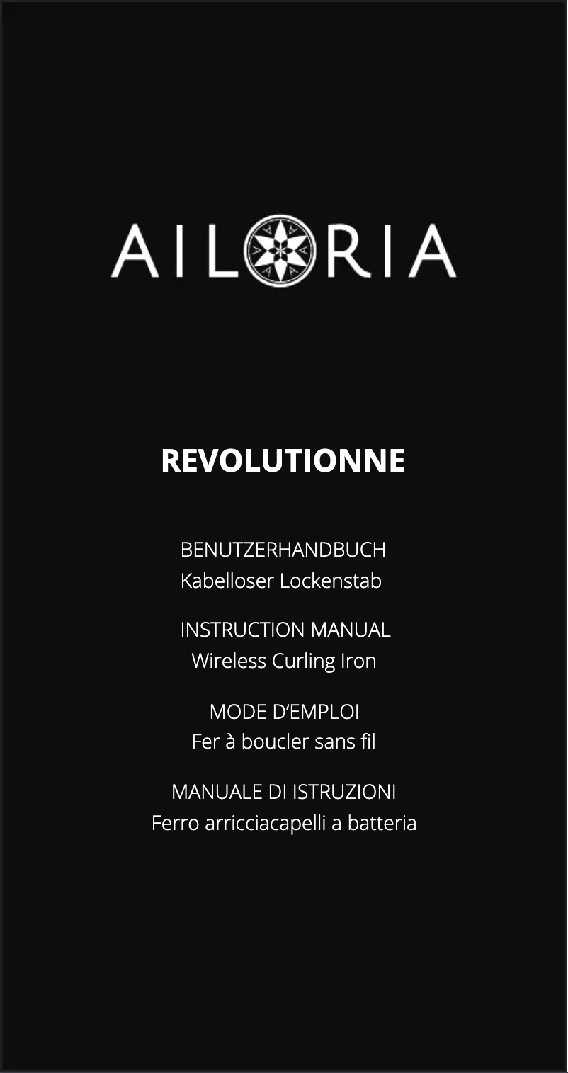 Page 1 de la notice Manuel utilisateur Ailoria REVOLUTIONNE