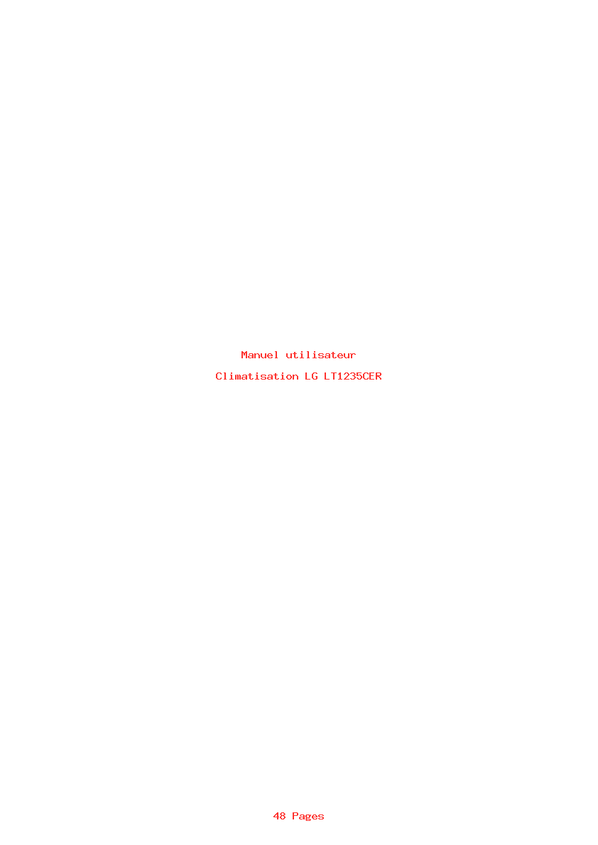 Page 1 de la notice Manuel utilisateur LG LT1235CER