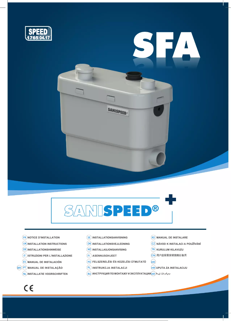 Page 1 de la notice Manuel utilisateur Sanibroyeur SaniSpeed+