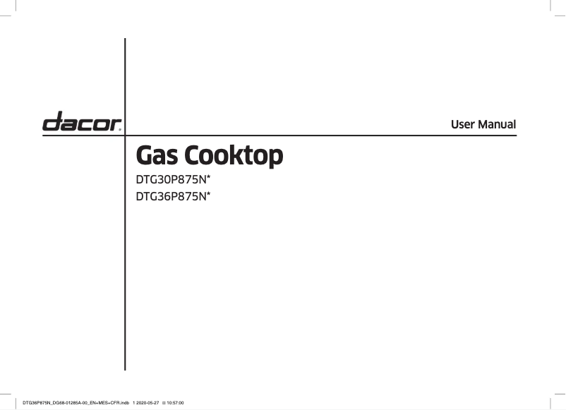 Page 1 de la notice Manuel utilisateur Dacor DTG36P875NS