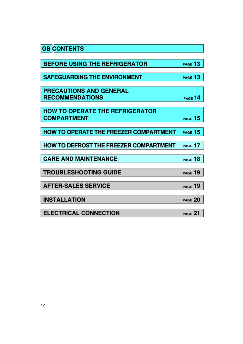 Page 1 de la notice Manuel utilisateur Whirlpool ARZ 835 G