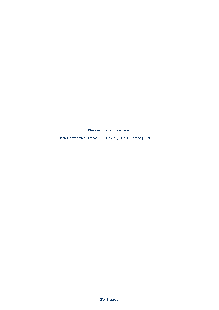Page 1 de la notice Manuel utilisateur Revell U.S.S. New Jersey BB-62