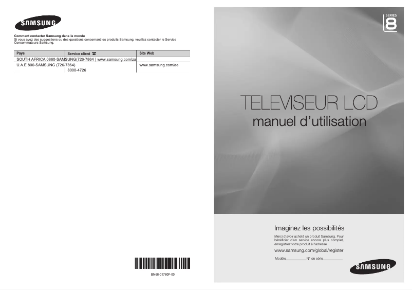 Página 1 del manual Manual de usuario Samsung LA46A850S1R