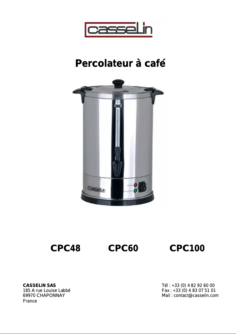 Página 1 del manual Manual de usuario Casselin CPC48